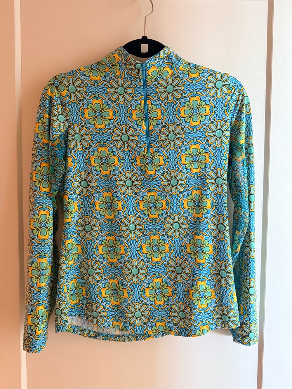IBKUL Mock neck quarter zip long sleeve top